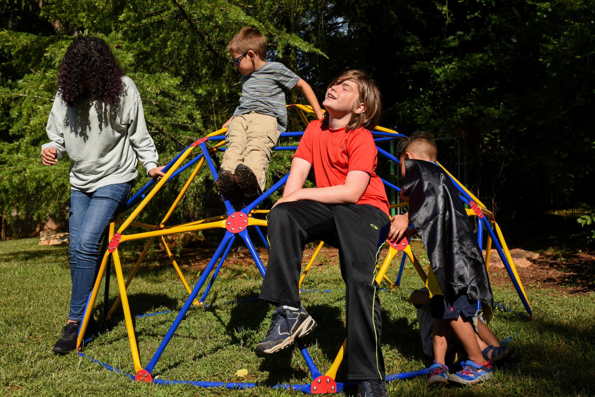 Kids playing at the playground
